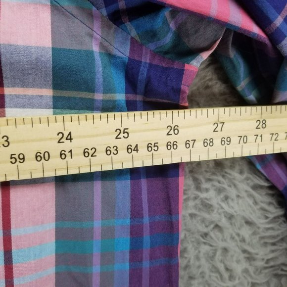 Crown & Ivy Shirt Mens XL Multicolor Plaid Long Sleeve Button Up Classic NWT - Picture 9 of 12
